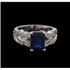 Image 2 : 3.01ct Sapphire and Diamond Ring - 14KT White Gold