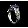 Image 4 : 3.01ct Sapphire and Diamond Ring - 14KT White Gold