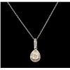 Image 1 : 1.25ctw Diamond Pendant With Chain - 14KT Two-Tone Gold