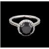 Image 2 : 3.65ctw Black Diamond Ring - 14KT White Gold