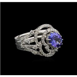 1.73ct Tanzanite and Diamond Ring - 14KT White Gold