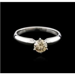 14KT White Gold 0.70ct Round Cut Fancy Brown Diamond Solitaire Ring