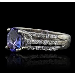 18KT White Gold 1.38ct Tanzanite and Diamond Ring