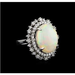 10.37ct Opal and Diamond Ring - 14KT White Gold