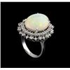 Image 4 : 10.37ct Opal and Diamond Ring - 14KT White Gold