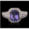 Image 1 : 14KT White Gold 1.94ct Tanzanite and Diamond Ring