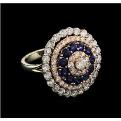 1.35ctw Sapphire and Diamond Ring - 14KT Two-Tone Gold