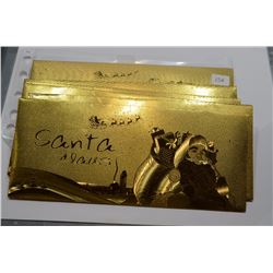 #134-PACK OF 10 24K GOLD FOIL SANTA CLAUS