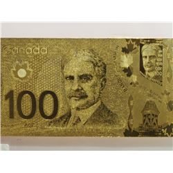 #139-24K GOLD FOIL CANADIAN ONE HUNDRED DOLLAR