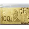Image 1 : #150-24K GOLD FOIL CANADIAN ONE HUNDRED DOLLAR