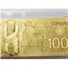 Image 2 : #150-24K GOLD FOIL CANADIAN ONE HUNDRED DOLLAR