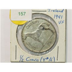 #157-IRISH 1941 1/2 CROWN COIN (APPROX. 15.0G).