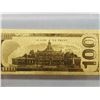 Image 2 : #158-24K GOLD FOIL AMERICAN ONE HUNDRED DOLLAR
