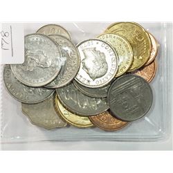 #178-PACKAGE OF 15 INTERNATIONAL COINS.