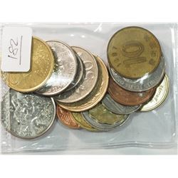#182-PACKAGE OF 15 INTERNATIONAL COINS.