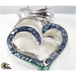 #101-ST.SILVER 39 DIAMOND HEART PENDANT WITH COA