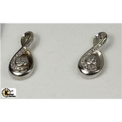#102-ST.SILVER DIAMOND EARRINGS WITH COA