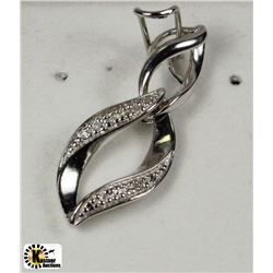 #104-STERLING SILVER DIAMOND PENDANT