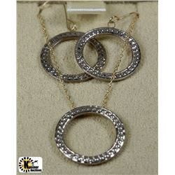#107-10K YELLOW  & WHITE GOLD EARRING & NECKLACE