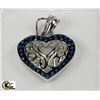 Image 1 : #110-ST. SILVER DIAMOND (0.45CT) HEART PENDANT