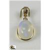 Image 1 : #111-14K YELLOW GOLD OPAL & DIAMOND PENDANT