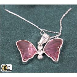 #112-14K WHITE GOLD TOURMALINE,DIAMOND (0.16CT)