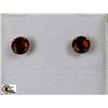 Image 1 : #120-14K YELLOW GOLD GARNET (0.67CT)EARRINGS