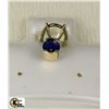 Image 1 : #121-14K YELLOW GOLD SAPPHIRE PENDANT
