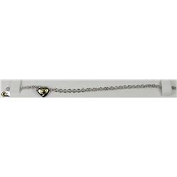#126-ST.SILVER DIAMOND HEART BRACELET