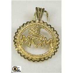 #132-10K YELLOW GOLD #1 MOM PENDANT(1.4G)