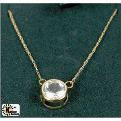 #133-10K YELLOW GOLD AQUAMARINE NECKLACE