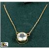 Image 1 : #133-10K YELLOW GOLD AQUAMARINE NECKLACE