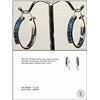 Image 1 : #1-ST SILVER BLUE DIAMOND HOOP EARRINGS W/ COA