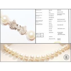#2-STERLING SILVER PEARL NECKLACE W/ COA