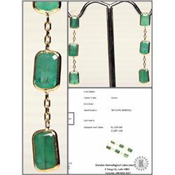 #5-14K GOLD EMERALD DROP EARRINGS W/ COA