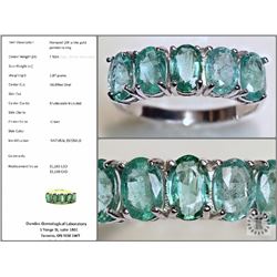 #6-10K WHITE GOLD EMERALD RING W/COA