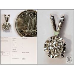 #8-14K WHITE GOLD DIAMOND PENDANT W/ COA