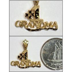 #11-10K YELLOW GOLD "#1 GRANDMA" PENDANT (0.60G)
