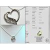 Image 1 : #14-ST.SILVER B&W DIAMOND HEART NECKLACE W/ COA