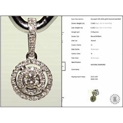 #21-14K WHITE GOLD DIAMOND PENDANT W/COA