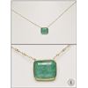 Image 1 : #22-14K Y.GOLD EMERALD PENDANT NECKLACE W/COA