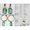 Image 1 : #23-14K Y.GOLD EMERALD & DIAMOND EARRINGS W/COA