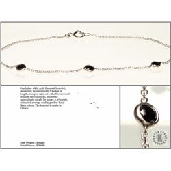 #25-14K WHITE GOLD BLACK DIAMOND BRACELET W/COA