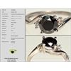 Image 1 : #28-14K WHITE GOLD BLACK DIAMOND RING W/COA