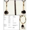 Image 1 : #30-14K Y.GOLD BLACK DIAMOND HOOP EARRINGS W/COA