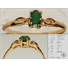 Image 1 : #32-14K YELLOW GOLD EMERALD &DIAMOND RING W/COA