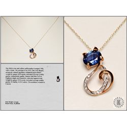 #33-14K ROSE GOLD DIAMOND PENDANT/CHAIN W/COA