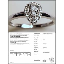 #37-10K WHITE GOLD DIAMOND (0.18CT) RING W/COA