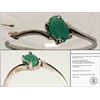 Image 1 : #39-14K WHITE GOLD EMERALD (0.21CT) RING W/COA