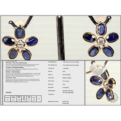 #40-14K Y.GOLD SAPPHIRE&DIAMOND EARRINGS W/COA